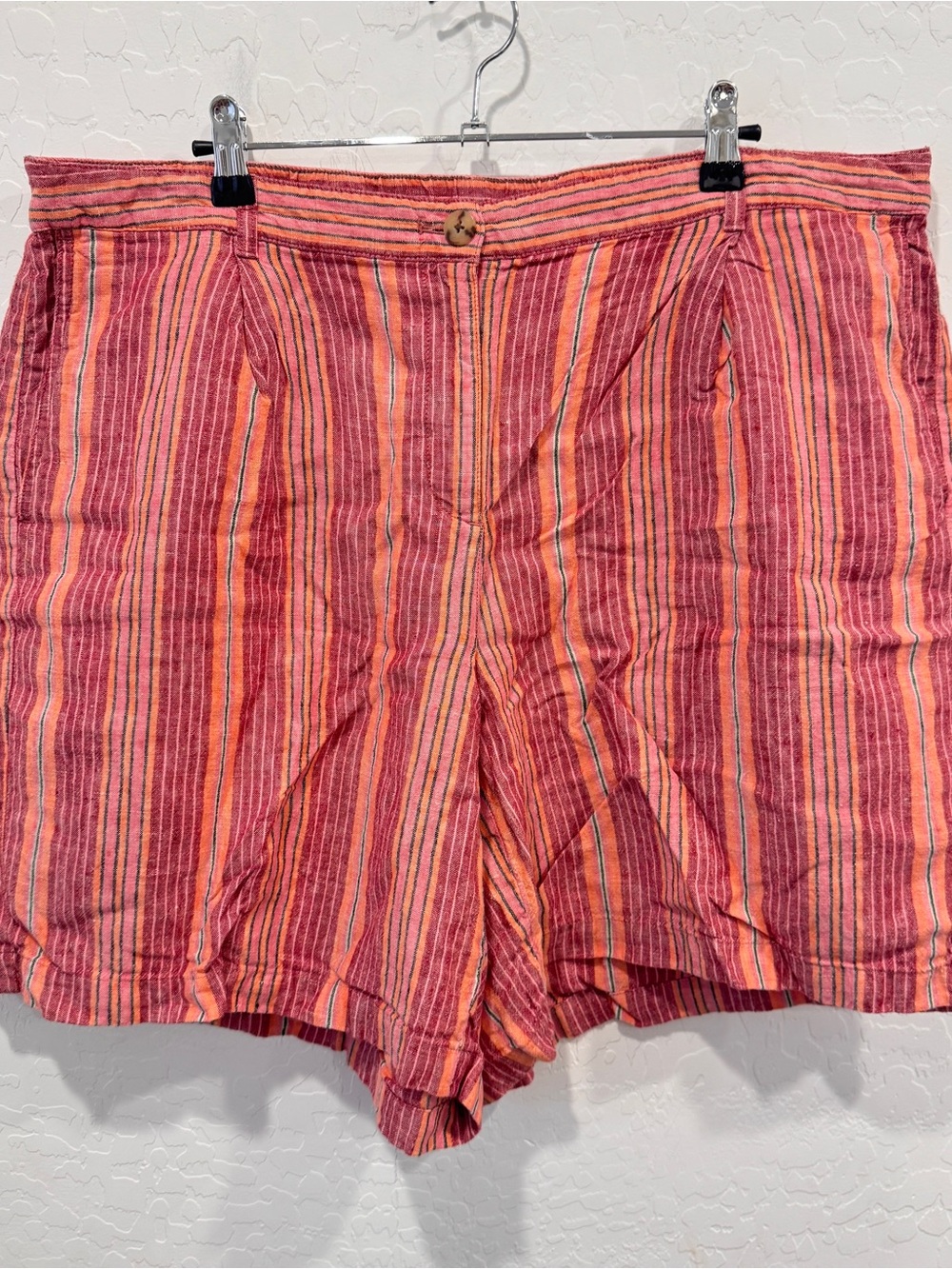 J. Jill Love Linen Striped Shorts Womens 2X Colorful Quiet Luxury Classic Summer